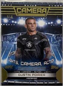 Dustin Poirier 2024 Topps Knockout UFC Camera (Lights, Camera, Action) #CAM-16 Gold