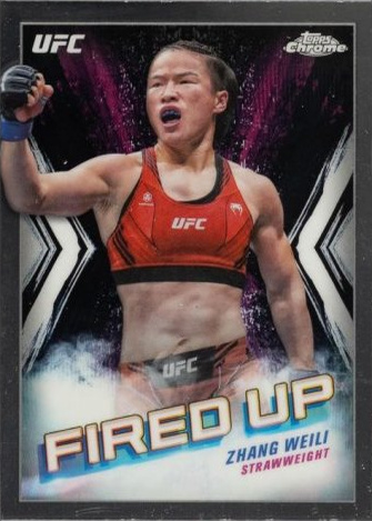 Zhang Weili 2024 Topps Chrome UFC Fired Up #FDP-5 Superfractor