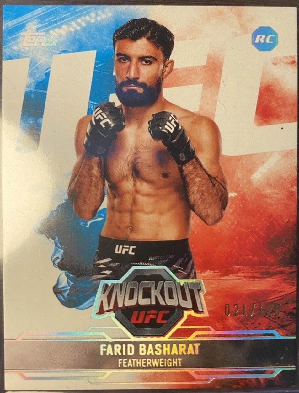 Farid Basharat 2025 Topps Knockout UFC Base #32 Holo Silver
