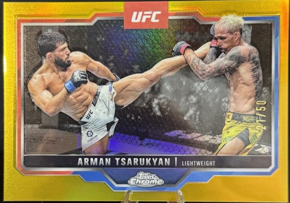 Arman Tsarukyan 2025 Topps Chrome UFC Base #94 Gold Refractor