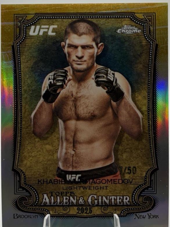Khabib Nurmagomedov 2026 Topps Chrome UFC Allen & Ginter #AG-23 Gold Refractor