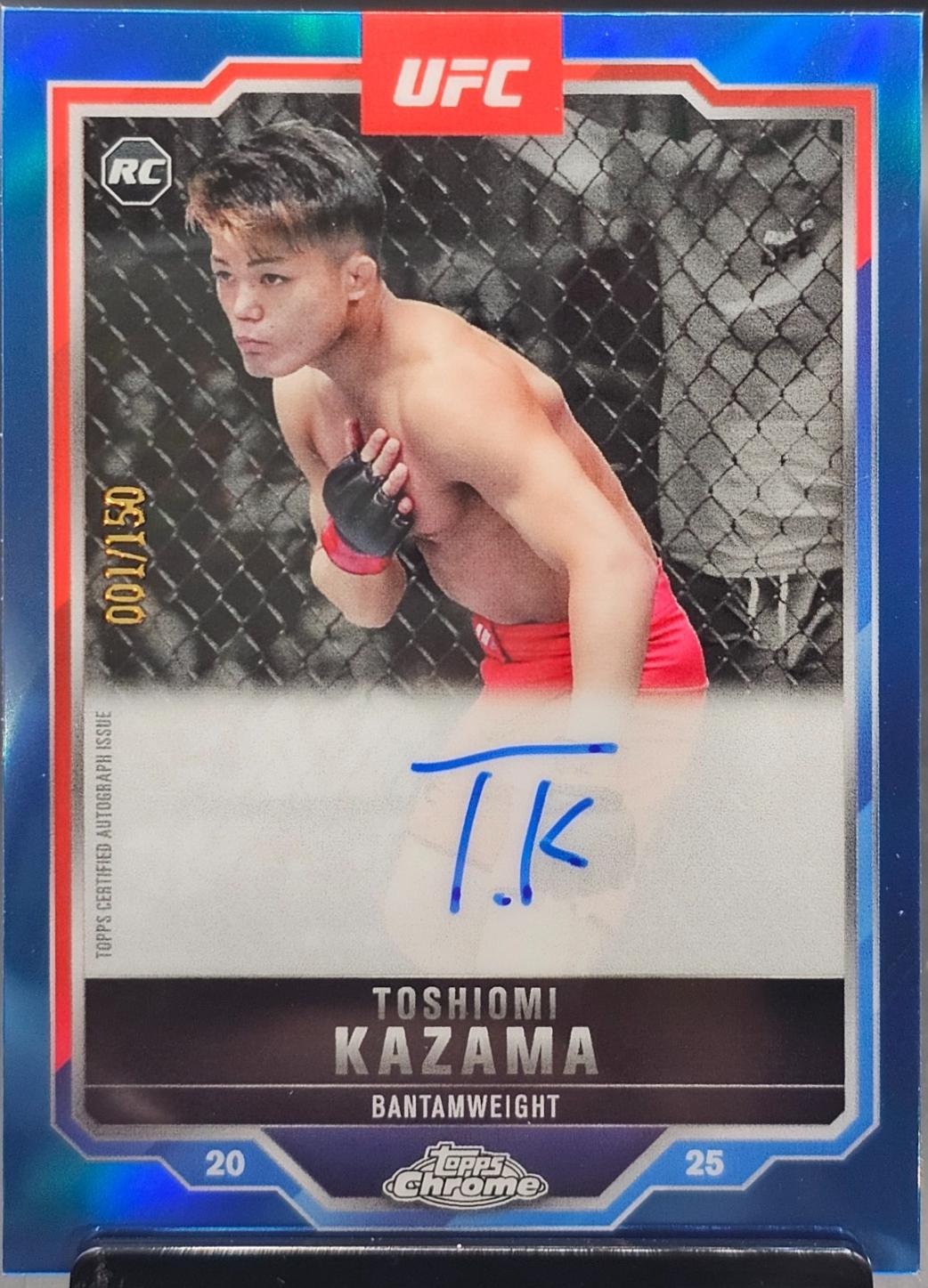 Toshiomi Kazama 2025 Topps Chrome UFC Chrome Rookie Autographs #CRA-TK Blue Refractor