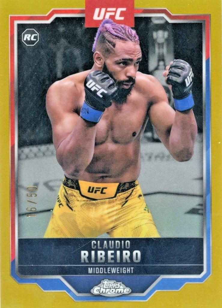 Claudio Ribeiro 2025 Topps Chrome Sapphire UFC Base Sapphire #16 Padparadscha Sapphire