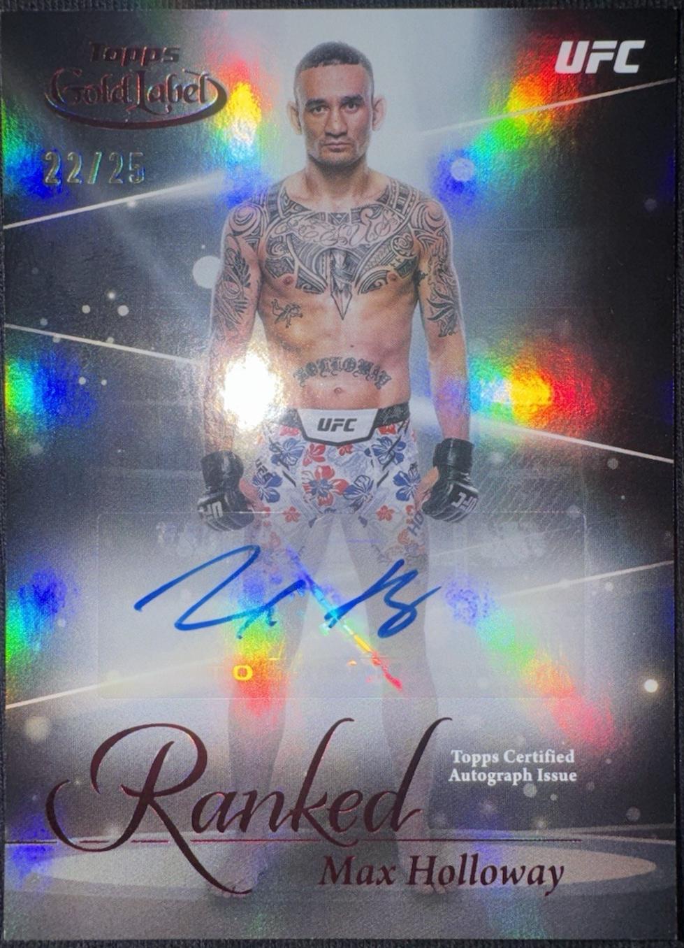 Max Holloway 2024 Topps Gold Label UFC Ranked Ink #RIK-MHO Red