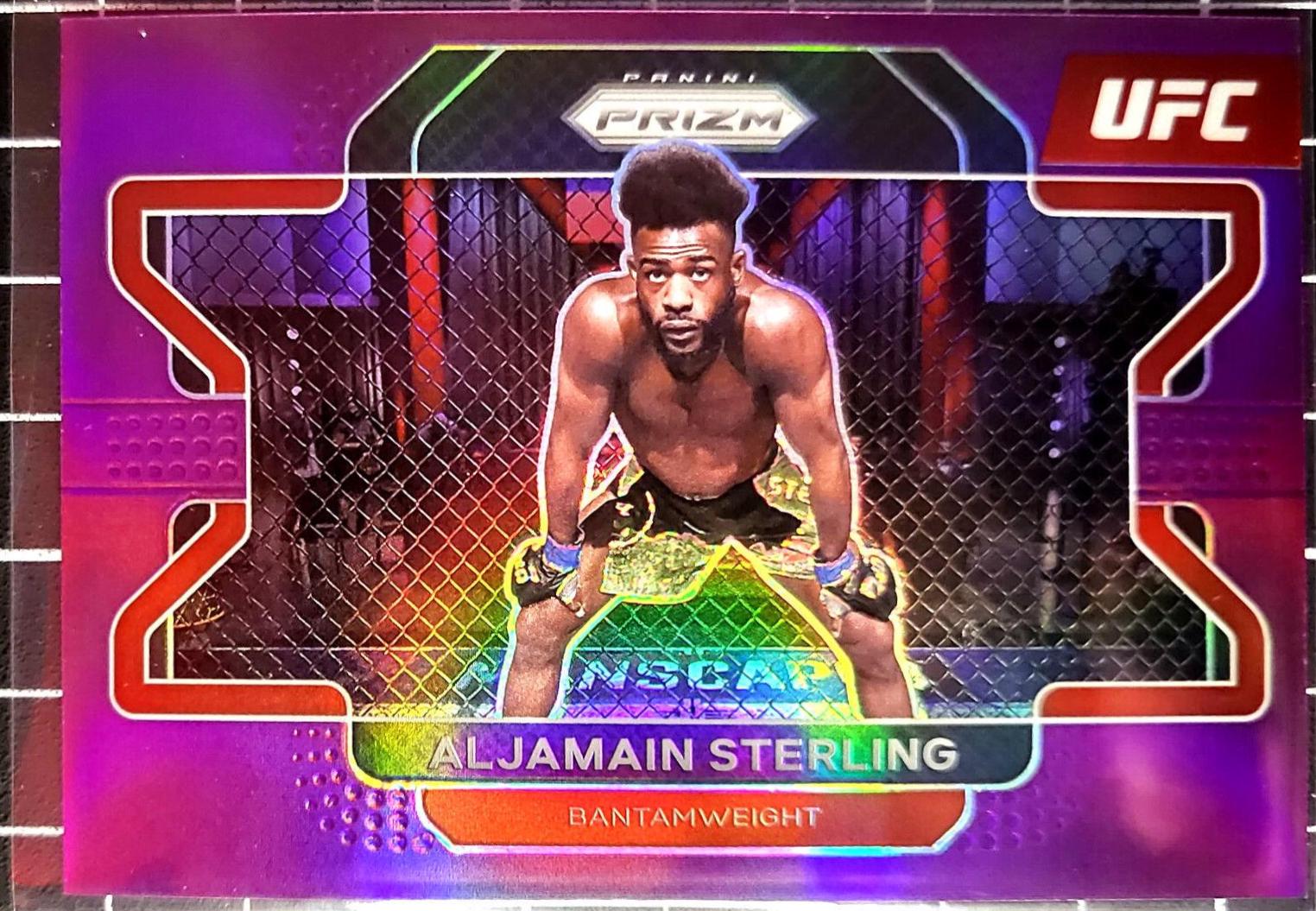 Aljamain Sterling 2022 Panini Prizm UFC Base #55 Purple