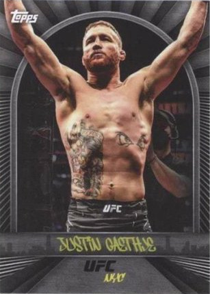 Justin Gaethje 2024 Topps UFC NYC Base #20 Gold