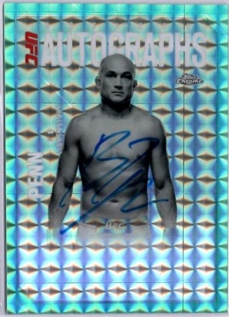 BJ Penn 2025 Topps Chrome UFC Octagon Legends Autographs #OLA-BJ Geometric Aqua Refractor