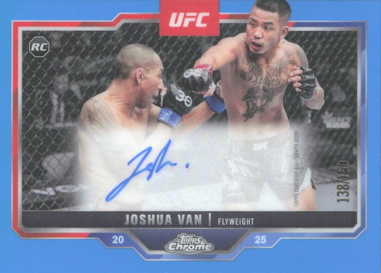 Joshua Van 2025 Topps Chrome UFC Chrome Rookie Autographs #CRA-JV Blue Refractor