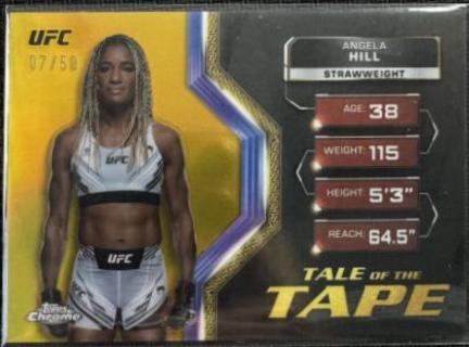 Angela Hill 2024 Topps Chrome UFC Tale of the Tape #TFT-28 Gold Refractor