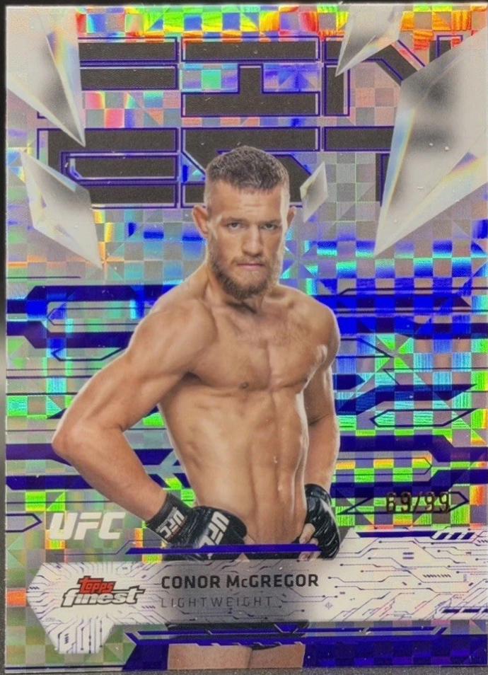 Conor McGregor 2025 Topps Finest UFC Base Uncommon #175 Purple Checkerboard Refractor