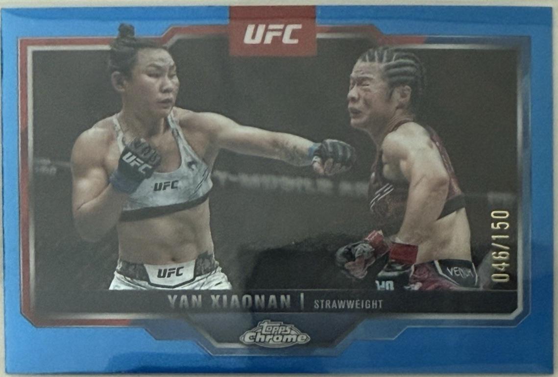 Yan Xiaonan 2025 Topps Chrome UFC Base #35 Blue Refractor