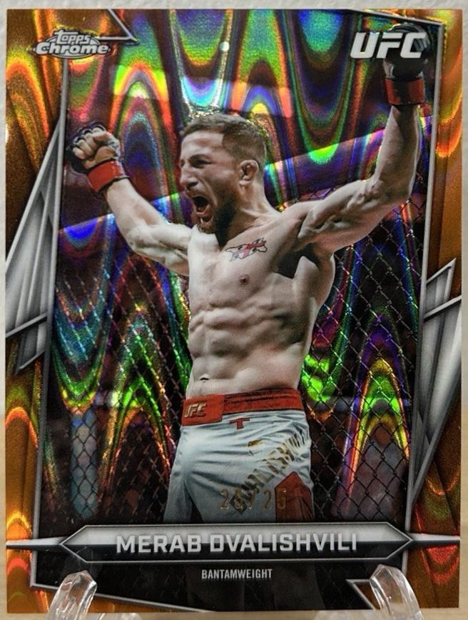 Merab Dvalishvili 2026 Topps Chrome UFC Base #50 Orange Refractor
