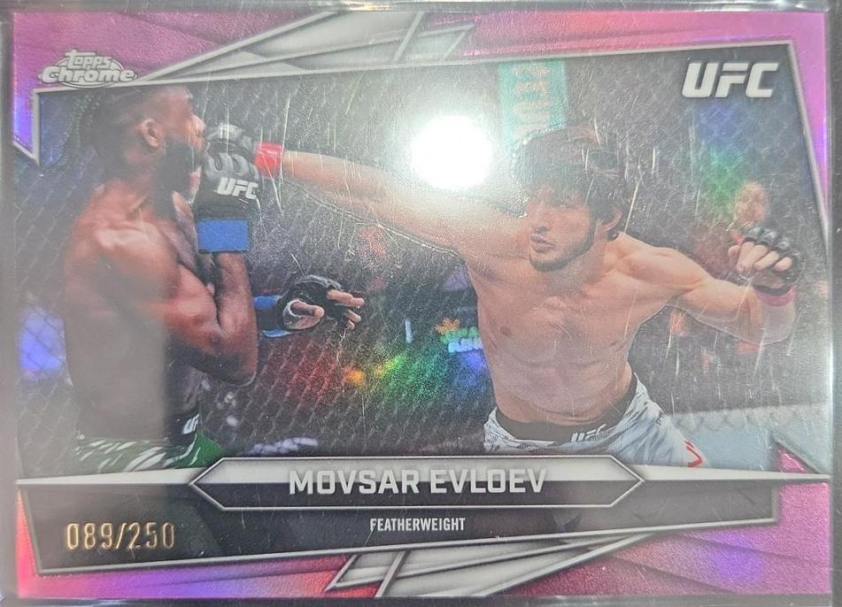 Movsar Evloev 2026 Topps Chrome UFC Base #165 Pink Refractor