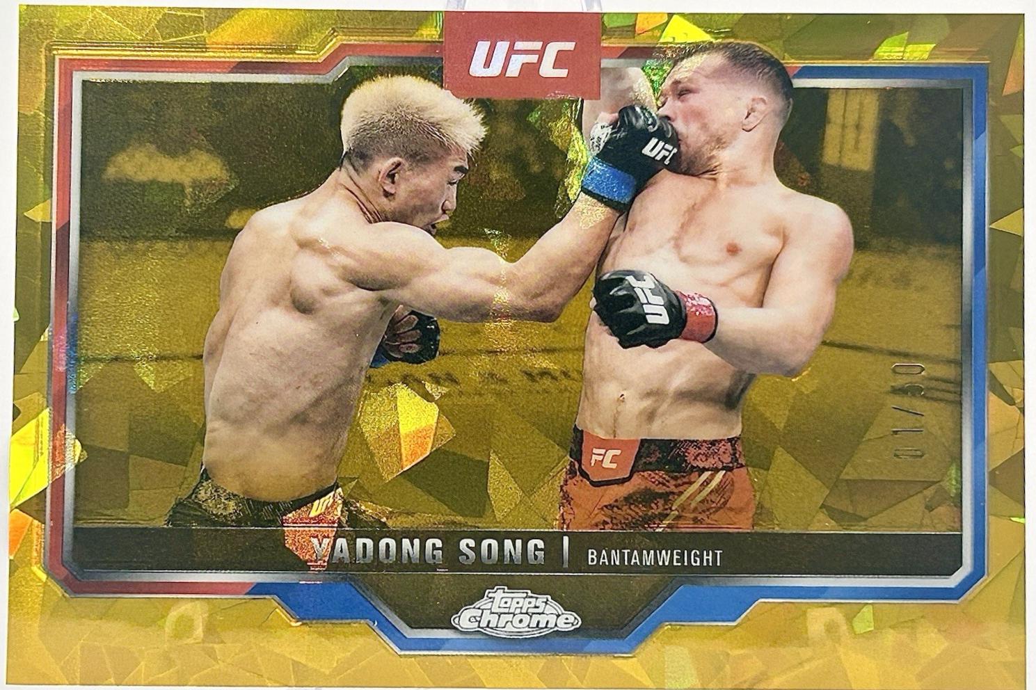 Song Yadong 2025 Topps Chrome Sapphire UFC Base Sapphire #38 Gold Sapphire