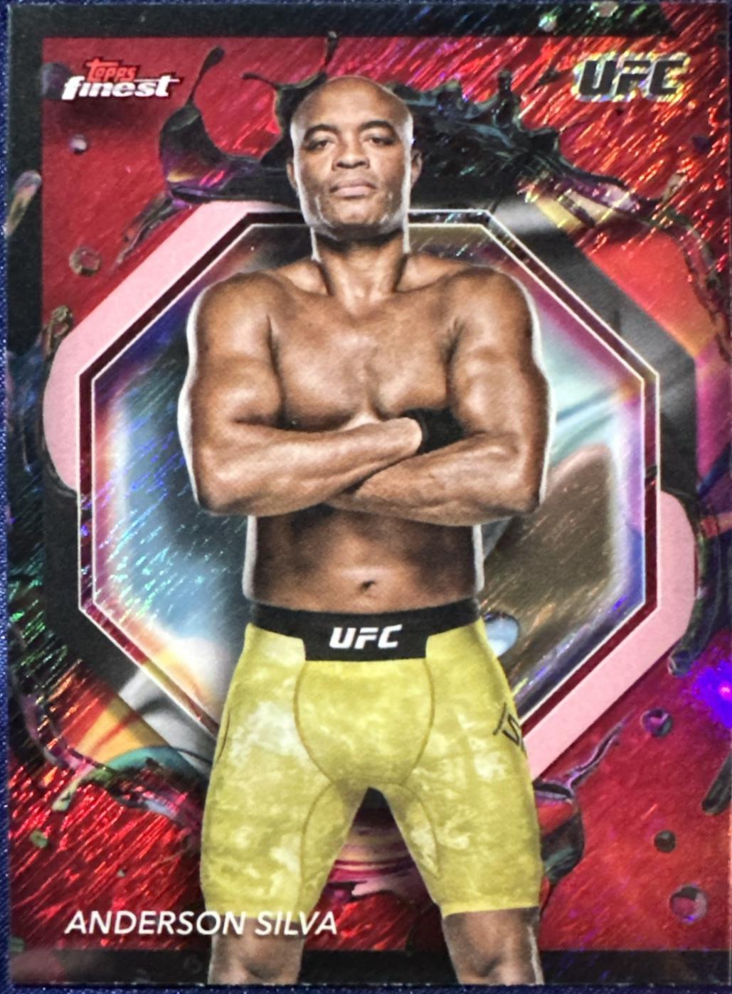 Anderson Silva 2024 Topps Finest UFC Base Rare #237 Red Shimmer Refractor