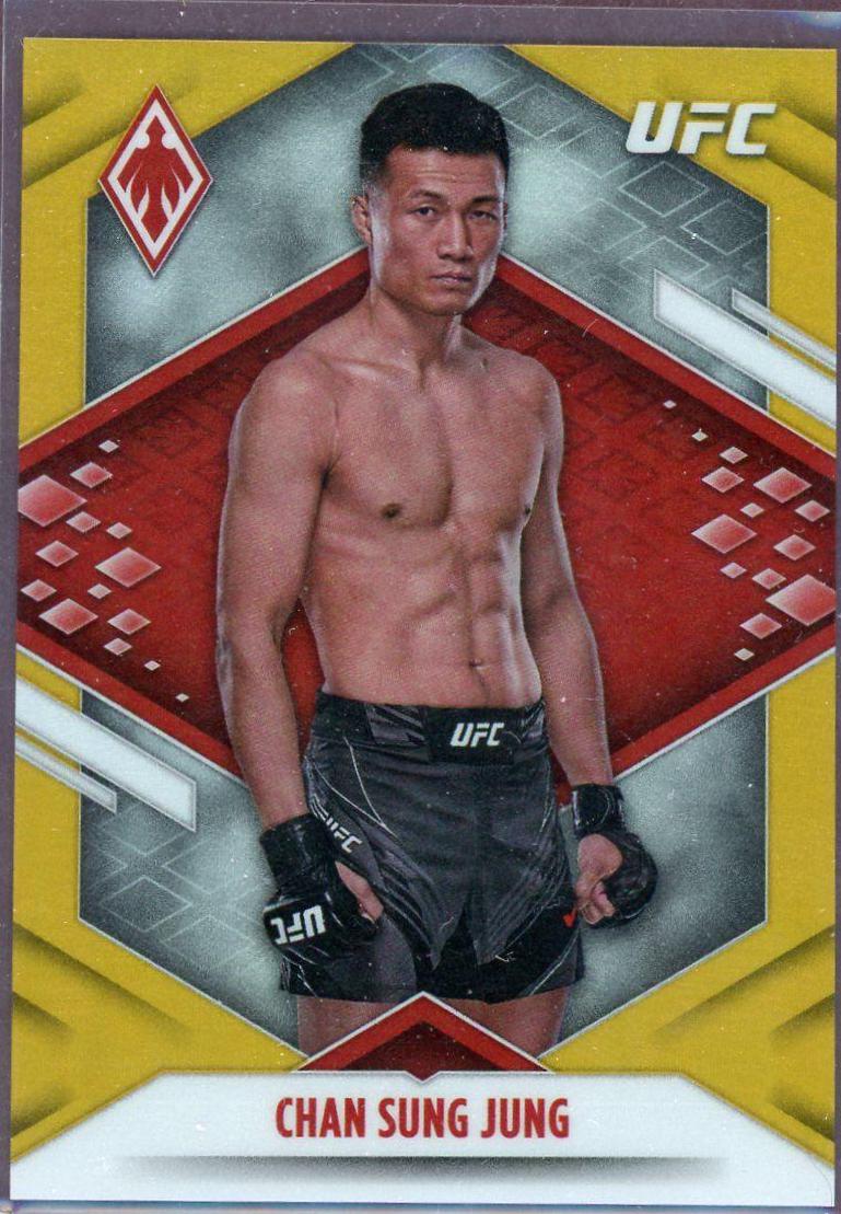 Chan Sung Jung 2022 Panini Chronicles UFC Base Contenders Optic Season Ticket #351 Gold