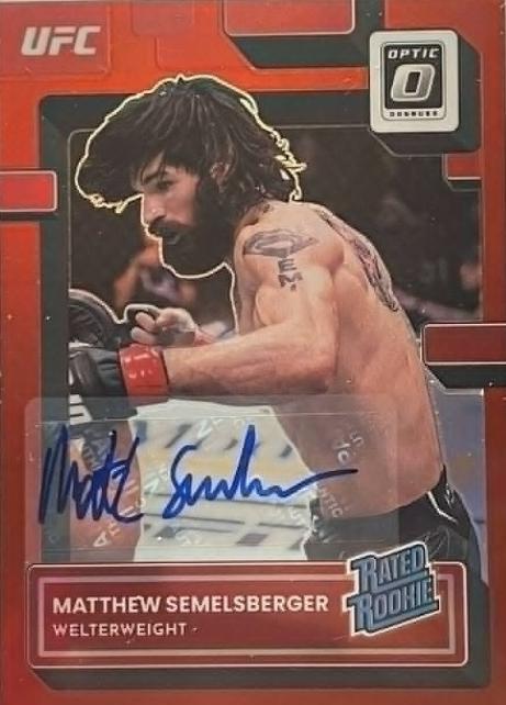 Matthew Semelsberger 2023 Panini Donruss Optic UFC Base Rated Rookies Signatures #101 Red