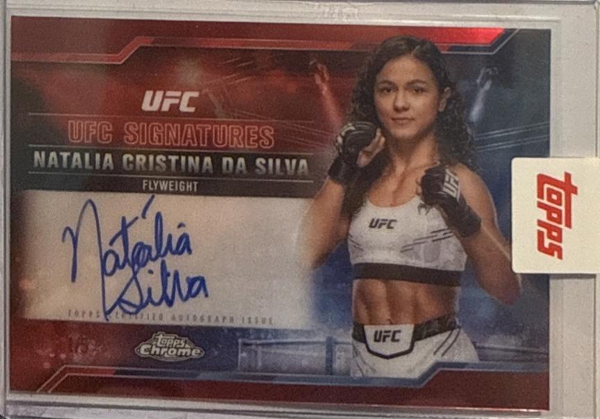 Natalia Silva 2025 Topps Chrome UFC UFC Signatures #SIG-NC Red Refractor