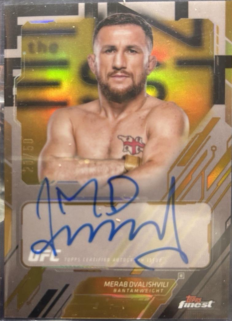 Merab Dvalishvili 2025 Topps Finest UFC The Finest #TFA-MD Gold Refractor