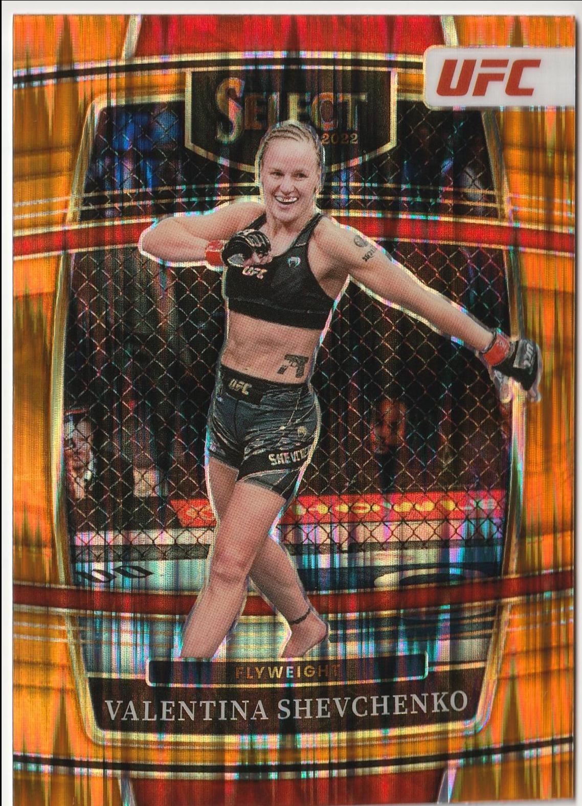 Valentina Shevchenko 2022 Panini Select UFC Concourse #67 Orange Flash