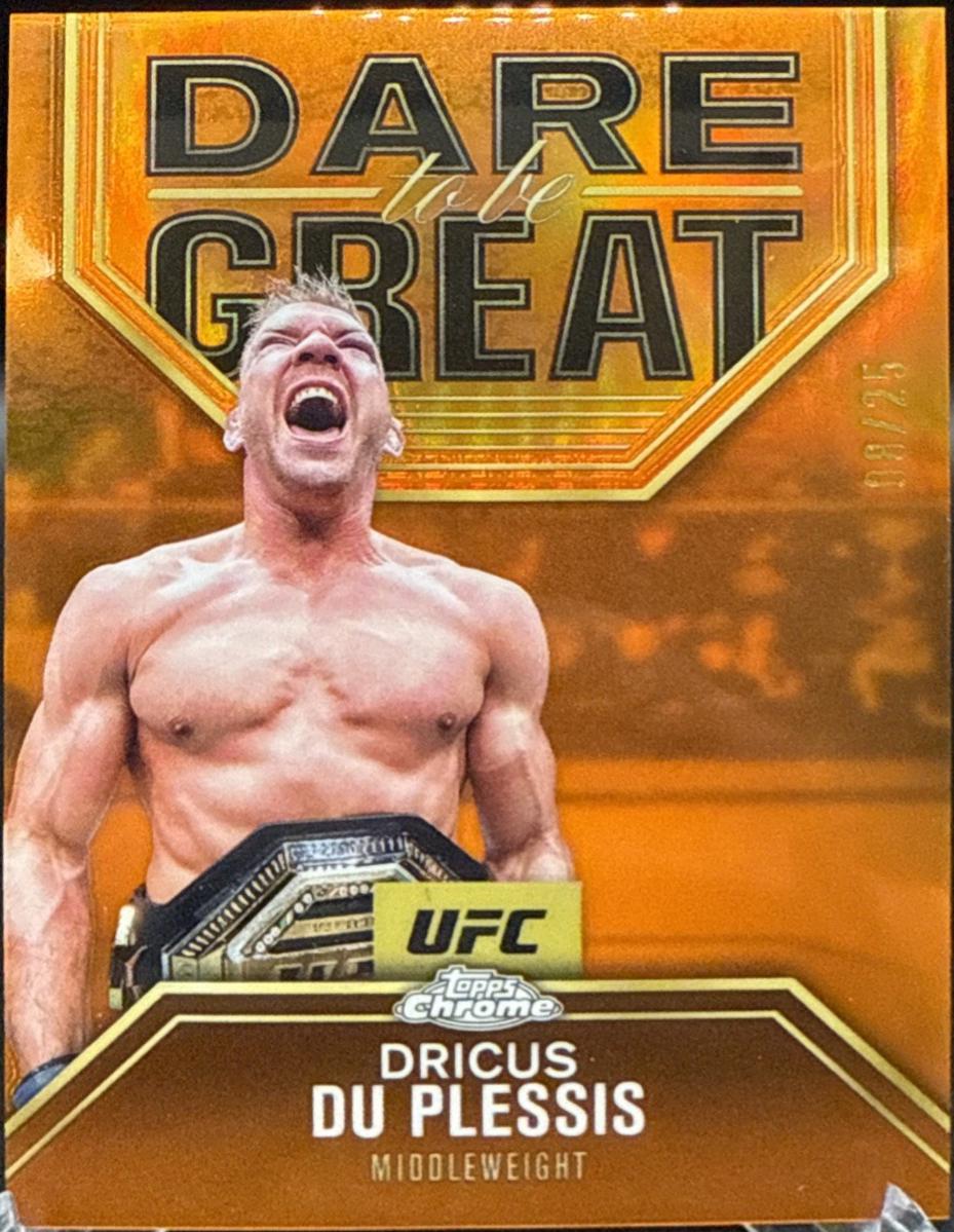 Dricus Du Plessis 2025 Topps Chrome UFC Dare to Be Great #DBG-5 Orange Refractor
