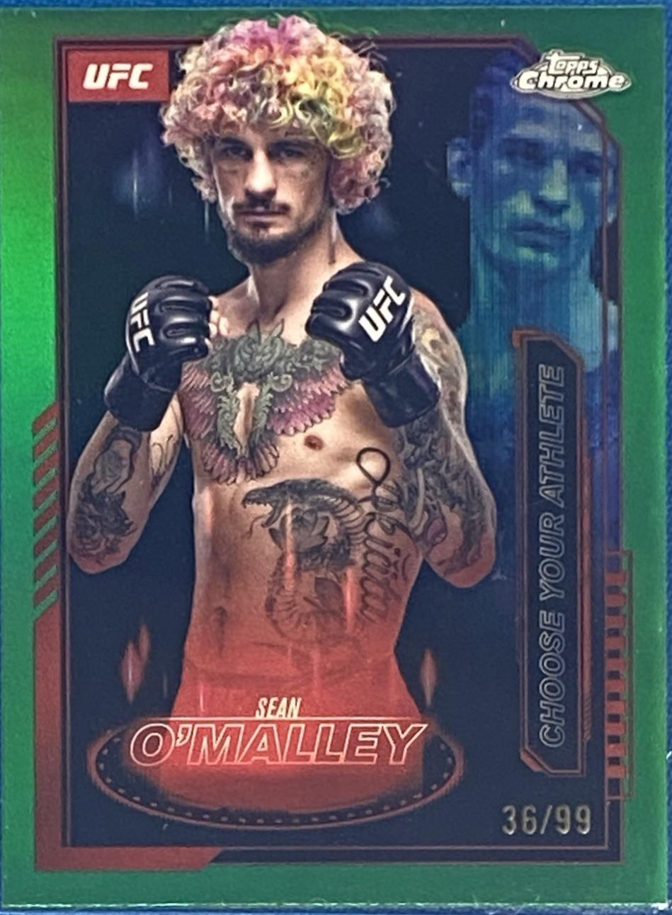 Sean O'Malley 2025 Topps Chrome UFC Base #1 Green Refractor