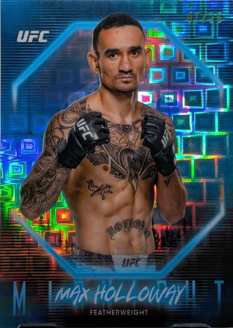 Max Holloway 2025 Topps Midnight UFC Base #1 Moonrise
