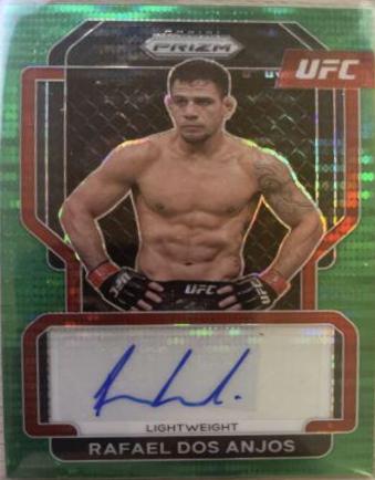 Rafael Dos Anjos 2022 Panini Prizm UFC Signatures #4 Green Pulsar