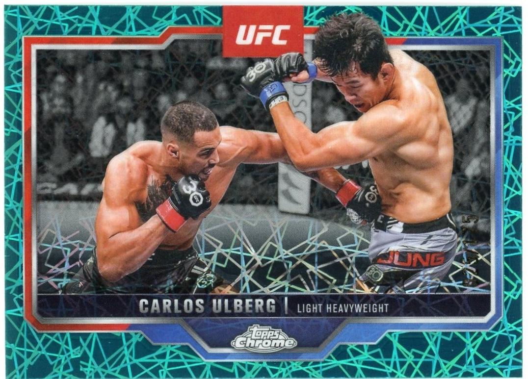 Carlos Ulberg 2025 Topps Chrome UFC Base #198 Teal Lazer Refractor