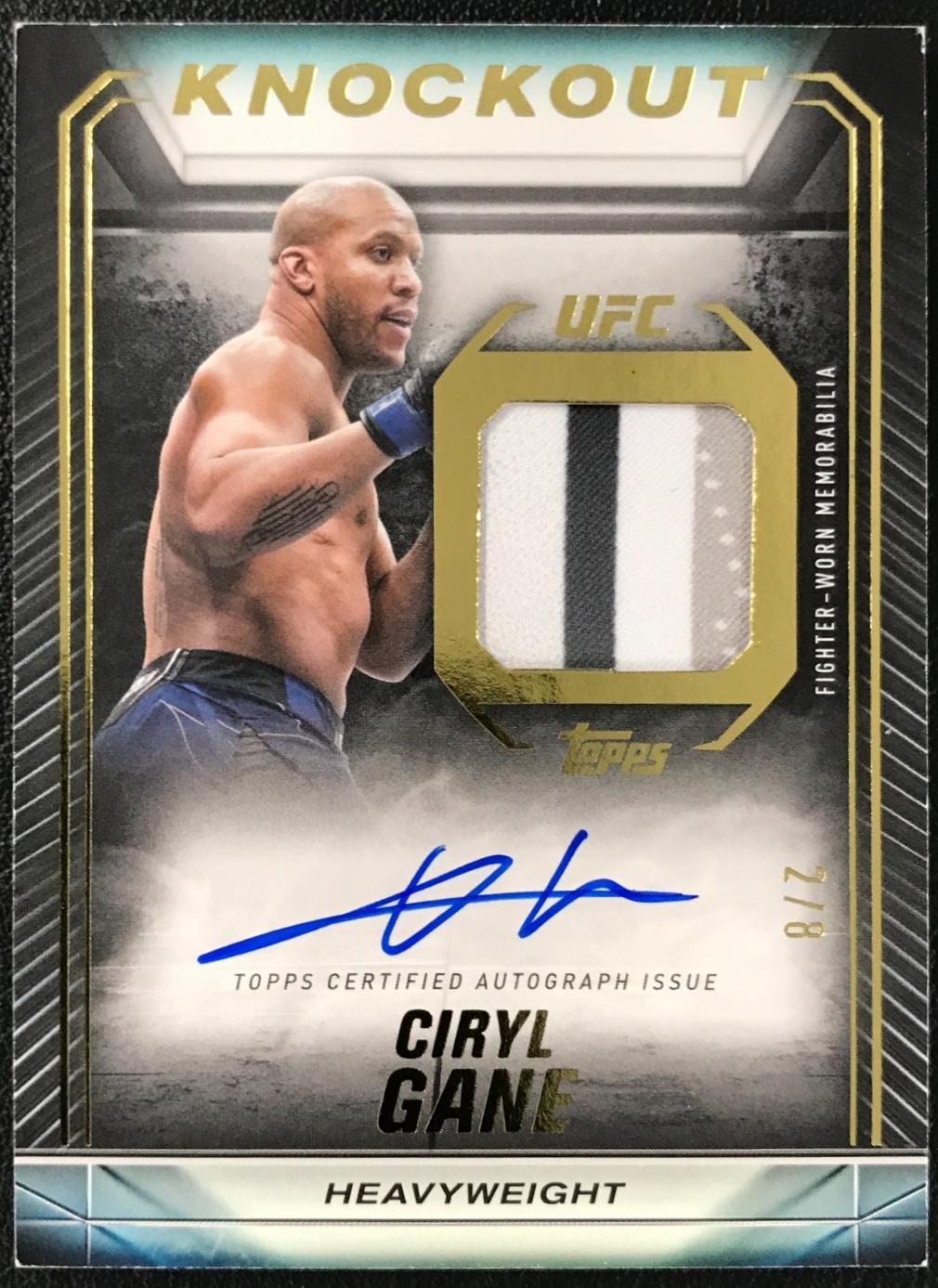 Ciryl Gane 2024 Topps Knockout UFC Knockout Autograph Relics #KAR-CGE Gold