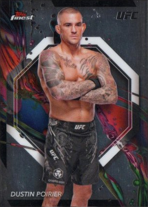 Dustin Poirier 2024 Topps Finest UFC Base Common #98 Tangerine Glitter Refractor