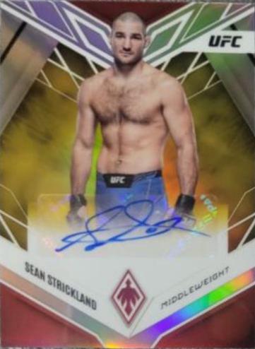 Sean Strickland 2023 Panini Chronicles UFC Phoenix Autographs #24 Gold Vinyl