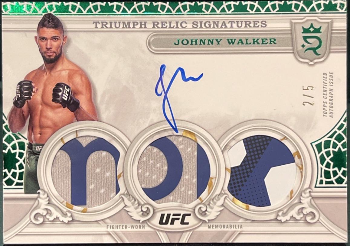 Johnny Walker 2024 Topps Royalty UFC Triumph Relic Signatures #TRS-JWR Green