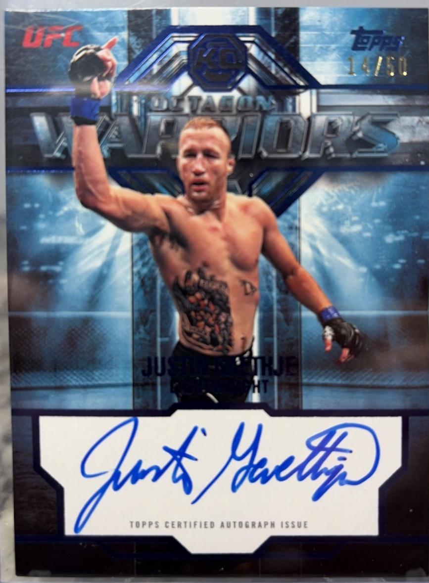 Justin Gaethje 2026 Topps Knockout UFC Octagon Warriors #OWS-JG Blue