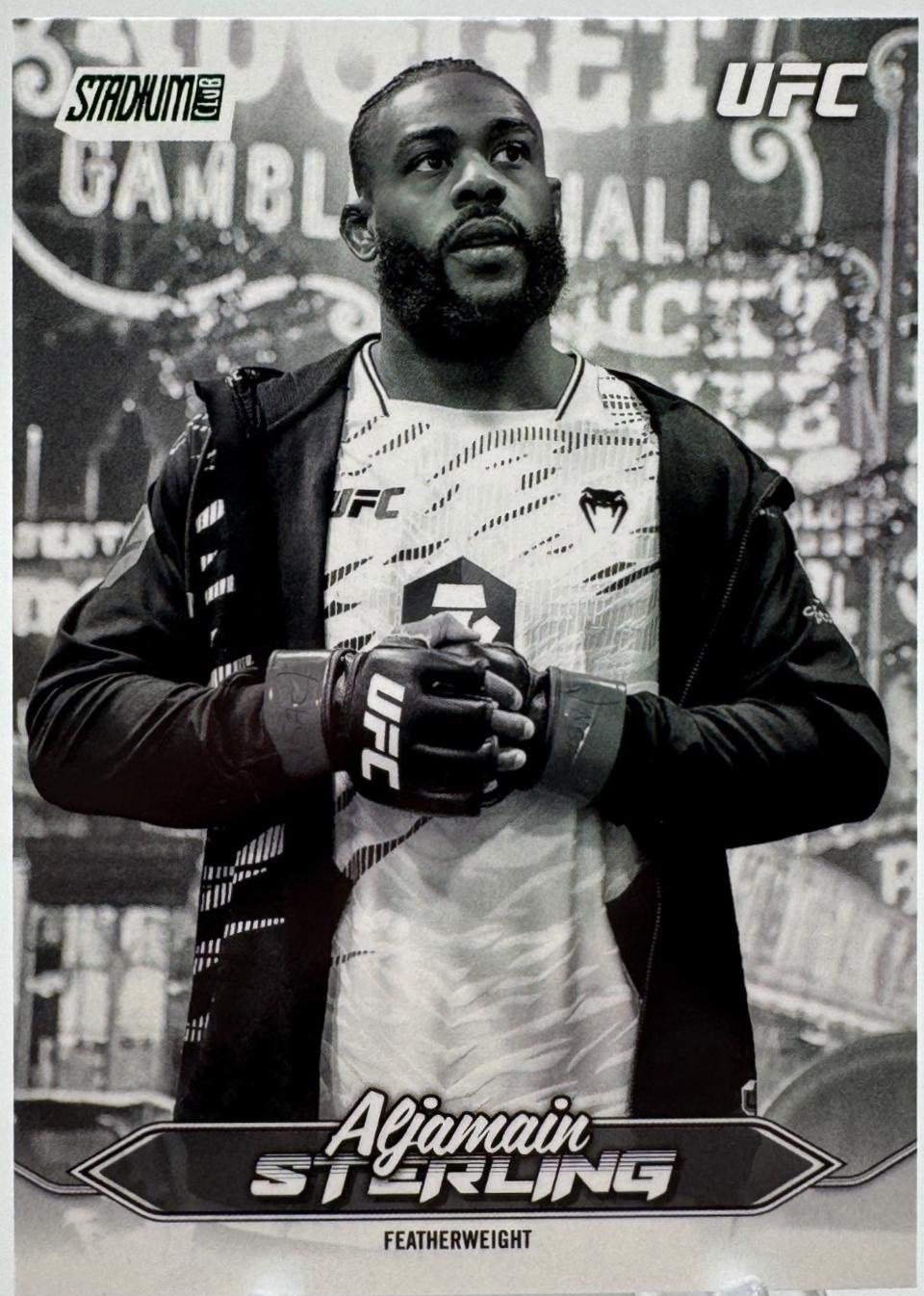 Aljamain Sterling 2025 Topps Stadium Club UFC Base #50 Black & White