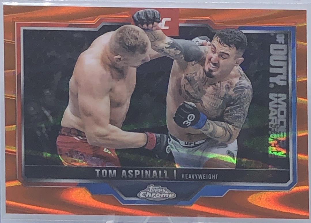 Tom Aspinall 2025 Topps Chrome UFC Base #146 Orange Refractor