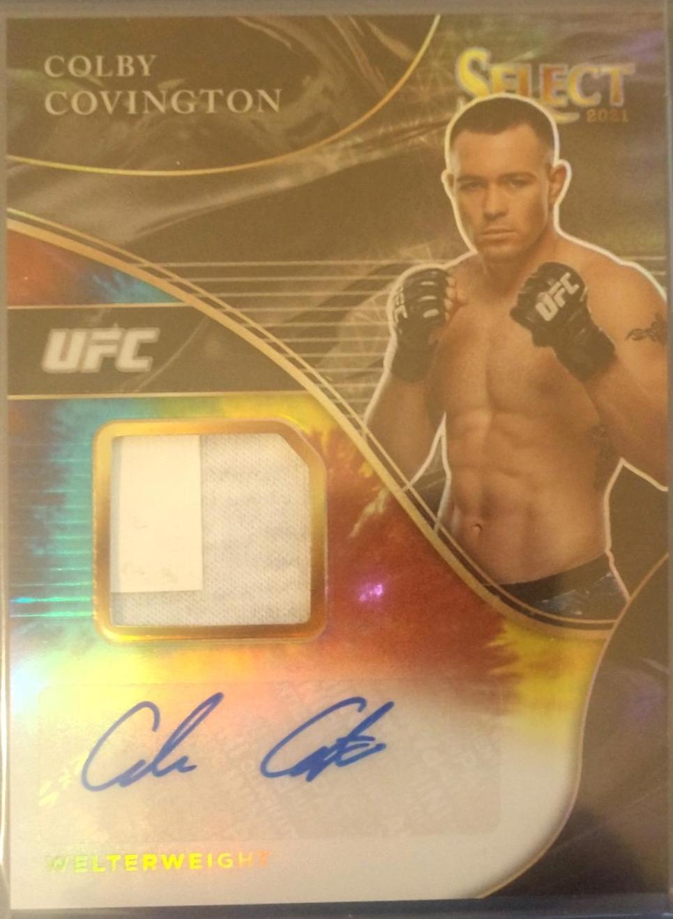 Colby Covington 2021 Panini Select UFC Signatures #2 Tie Dye Prizms