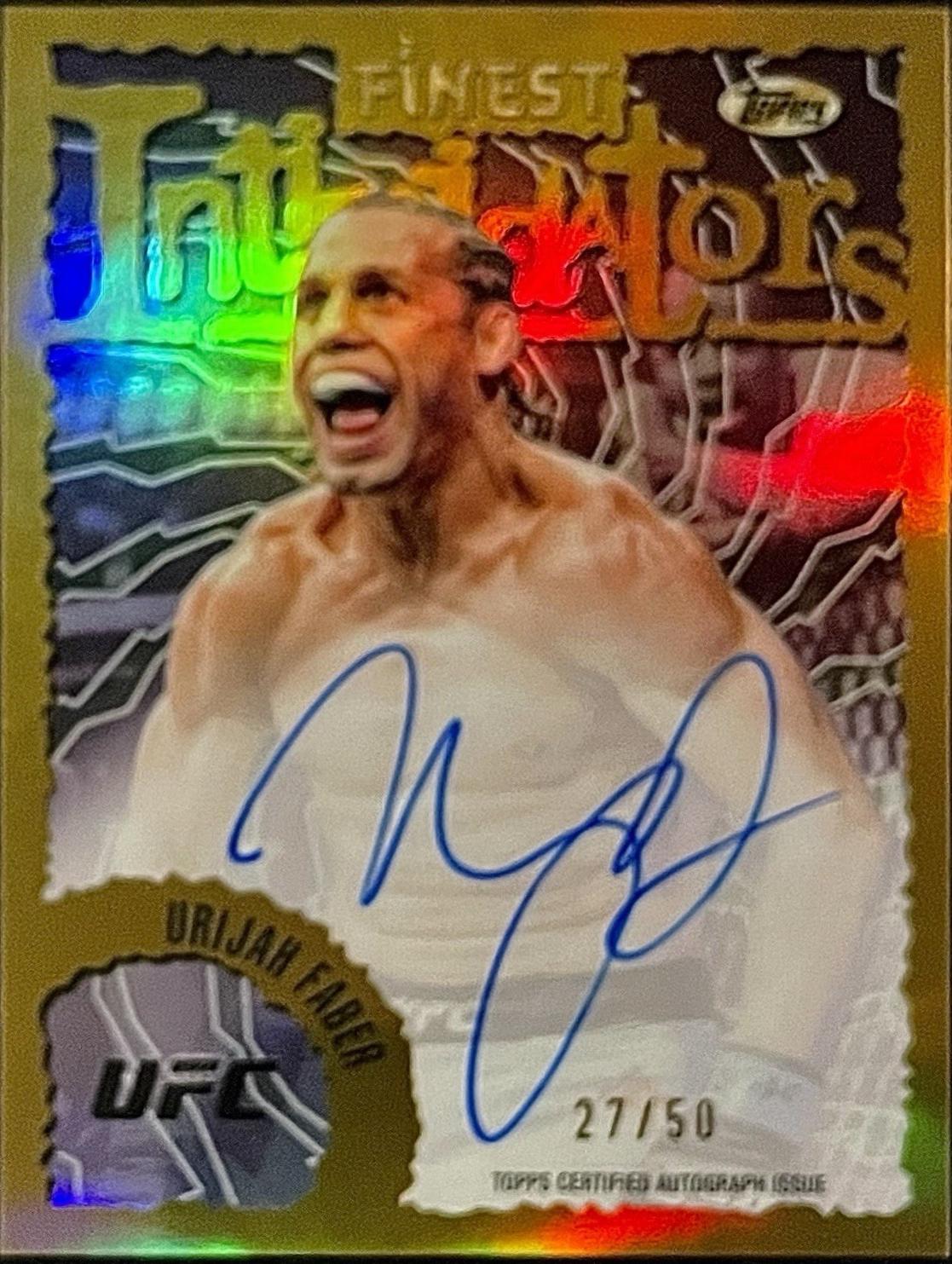 Urijah Faber 2024 Topps Finest UFC Intimidators Autographs #IA-UFR Red Black Vapor Refractor