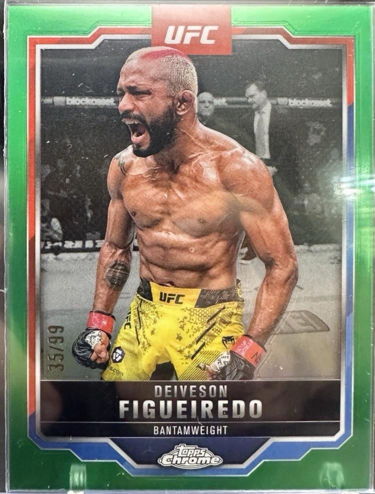 Deiveson Figueiredo 2025 Topps Chrome UFC Base #186 Green Refractor