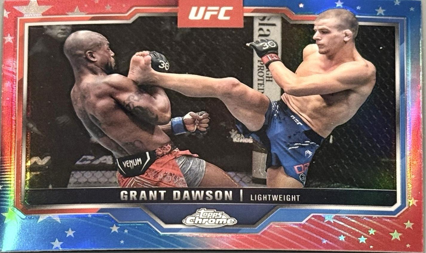 Grant Dawson 2025 Topps Chrome UFC Base #22 Red White Blue Refractor