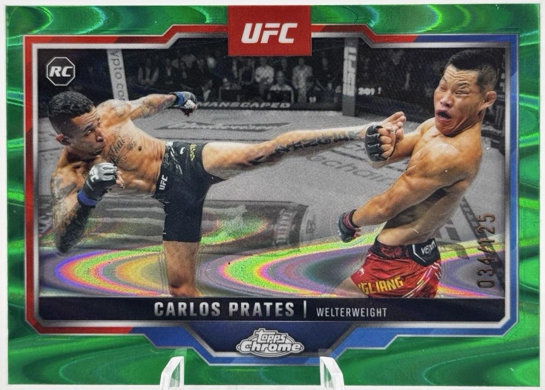 Carlos Prates 2025 Topps Chrome UFC Base #40 Green Wave