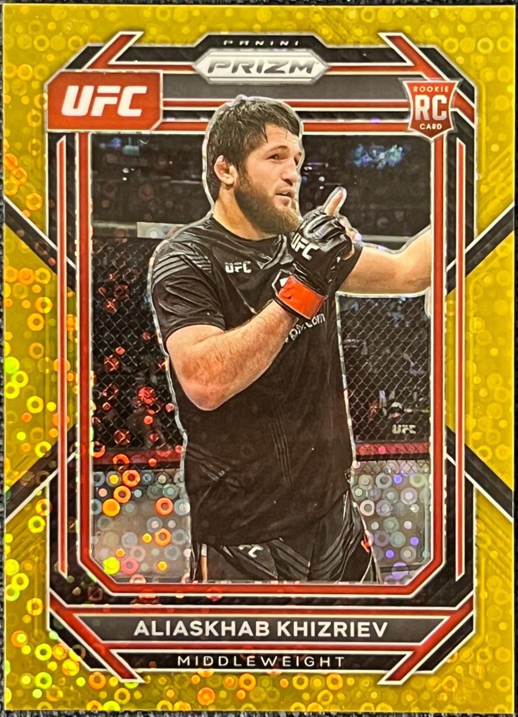 Aliaskhab Khizriev 2023 Panini Prizm Under Card UFC Base #141 Gold