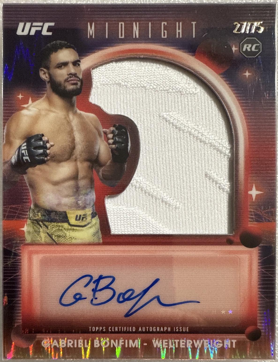 Gabriel Bonfim 2025 Topps Midnight UFC Rookie Relic Autographs #RRA-GB Dusk