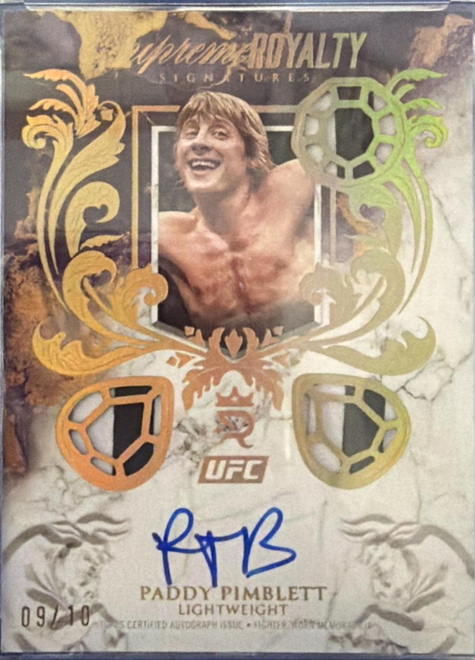 Paddy Pimblett 2025 Topps Royalty UFC Supreme Royalty Signatures #SUR-PP Gold