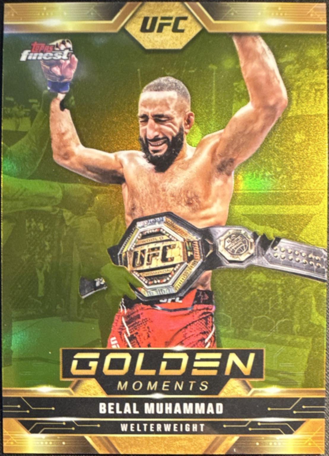 Belal Muhammad 2025 Topps Finest UFC Golden Moments #GM-11 Refractor
