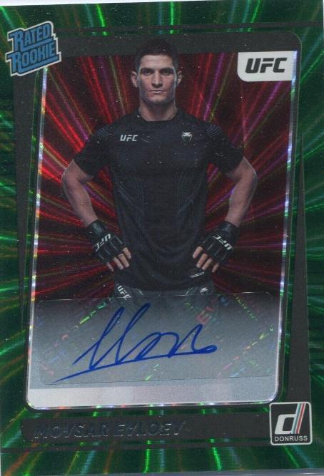 Movsar Evloev 2022 Panini Donruss UFC Rated Rookies Signatures #218 Green Flood