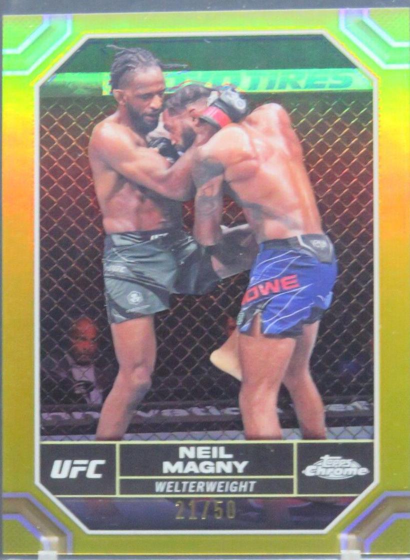 Neil Magny 2024 Topps Chrome UFC Base #148 Gold Refractor