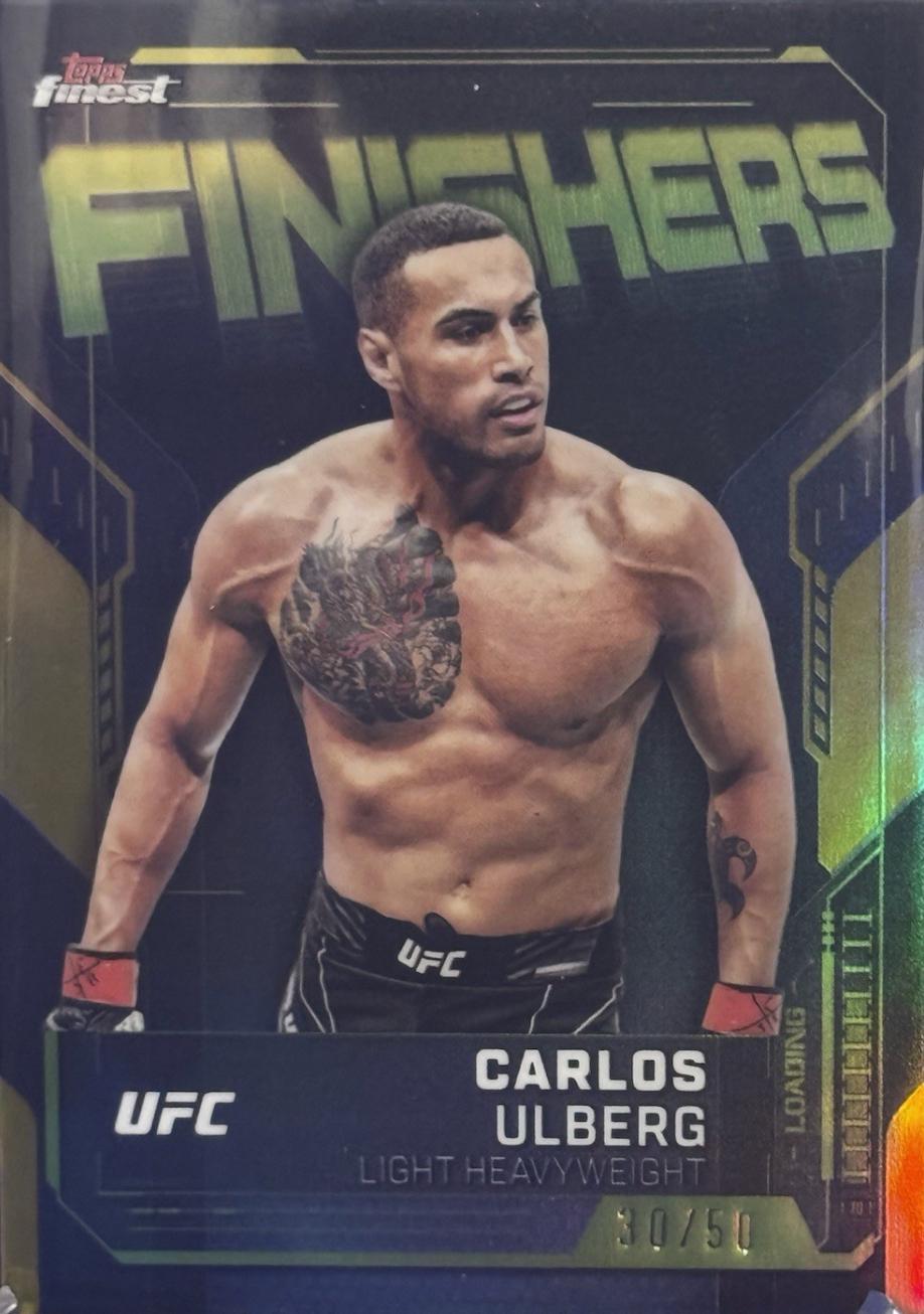 Carlos Ulberg 2025 Topps Finest UFC Finishers #FN-12 Gold Refractor