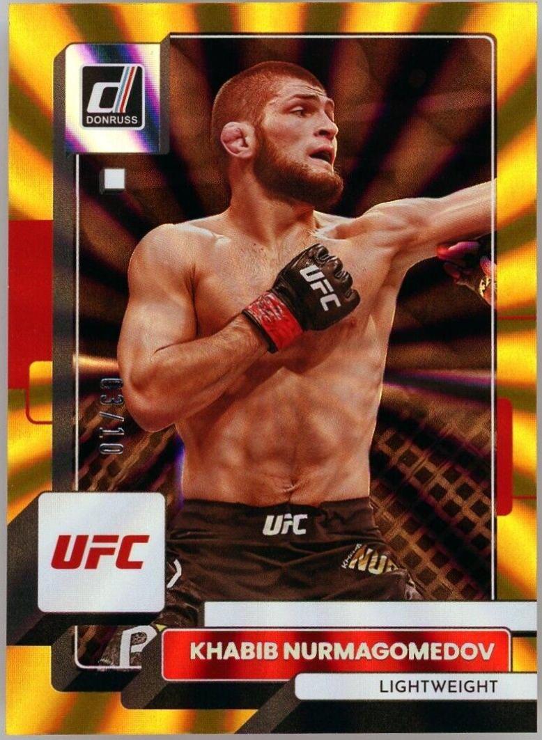 Khabib Nurmagomedov 2023 Panini Donruss UFC Base #53 Gold Laser