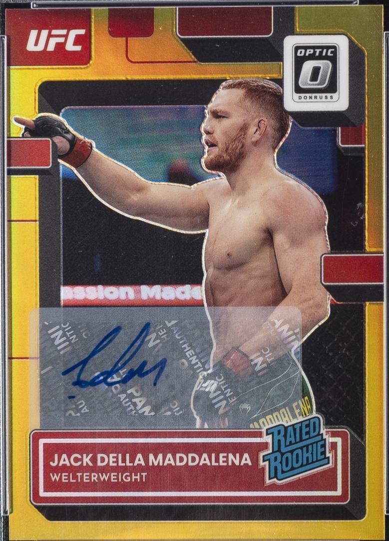 Jack Della Maddalena 2023 Panini Donruss Optic UFC Base Rated Rookies Signatures #144 Gold